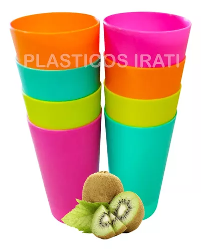 Pack 15 Vasos Plástico Duro Para Fiestas Acampadas 500 Ml