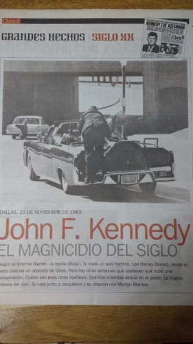 Diario Clarin 2002 Grandes Hechos Siglo Xx Kennedy Magnicidi