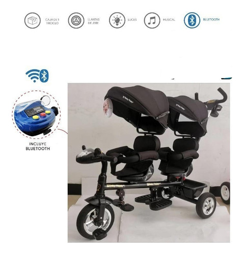 Triciclo De Estructura Metalica Con Luz Para Niños Babykits 