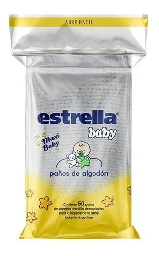 Paños De Algodon Estrella Baby Maxi Baby X 50 Uniades