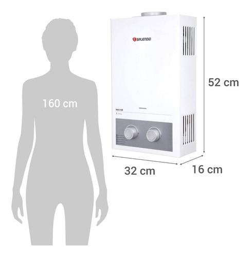 Calefont Gas Licuado 7 Litros Tiro Natural Splendid