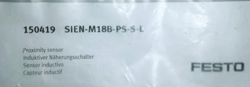 Sensor, Marca: Festo, Modelo: Sien-m18b-ps-s-l (Usado)