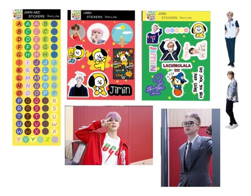 Bts Park Jimin Stickers + Photocards Set | Fanmade Kpop