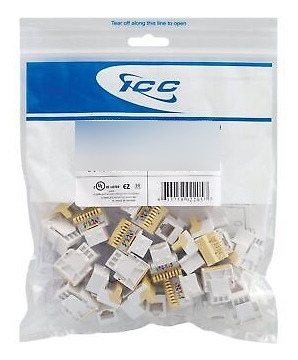 Icc Voice Rj11 Keystone Jack For Ez Style, White, 25-pac Ssb