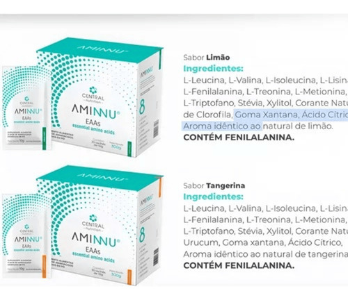 Aminnu® Tradicional Eaas - 10g 30 Sachês - Central Nutrition - Sabor Tangerina