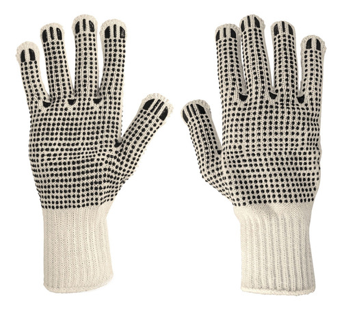 Guantes De Algodon Con Puntos De Pvc En Plama Y Dorso Pretul