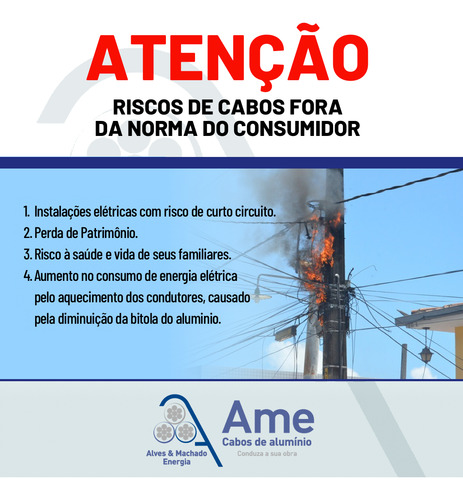 Fio Cabo De Alumínio Triplex 35mm 120 Metros Neutro Isolado Cobertura Preto - Cinza E Azul