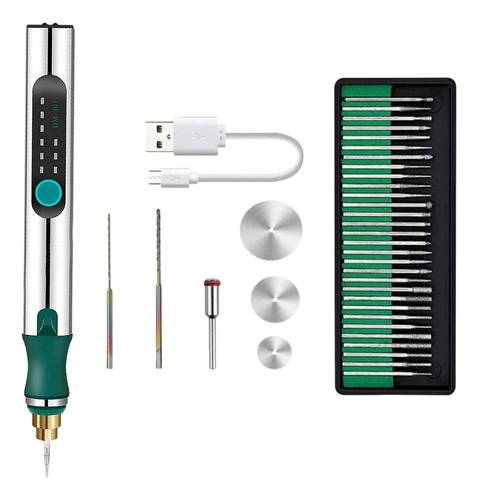 Kit De Ferramentas De Gravação Metal Sem Fio Micro Caneta