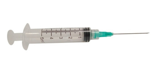 Jeringa Con Aguja 5ml Cranberry Luer Lock 21gx1 1/2  100 Un
