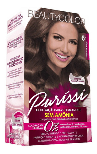  Tonalizante Beautycolor Purissi 6.7 Chocolate Suiço Tom 6.7 Chocolate Suíço