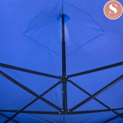 Toldo Plegable 3 X 3 Metros Impermeable Color Azul Terraza