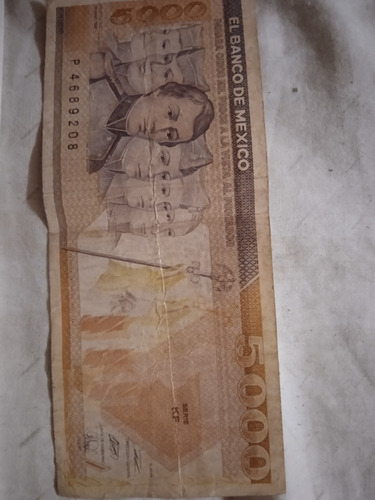 Billete De 5000 Pesos Mexicanos De Coleccion