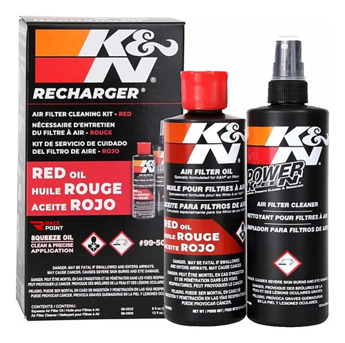 Kit Limpeza Filtro Ar K&n Recharger 99-5050 + Brinde