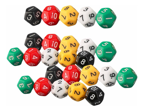Wa 25 Peças D12 Dados Poliédricos Material De Jogo De