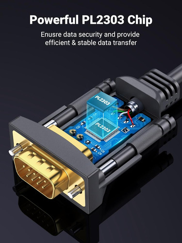 Adaptador Usb Rs232 Cable Serial Db9 Macho De 9 Pines C...