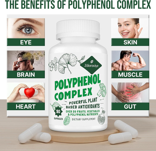 Polifenoles 2250 Mg Antioxidantes Cúrcuma Té Verde Quercetin