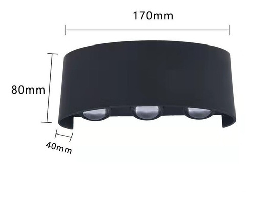 Imagen 3 de 3 de X2 Foco Led Aplique Pared 6 Leds Luz Fría/cálida Exterior