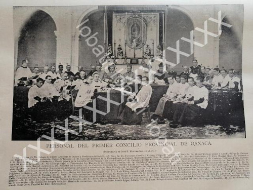 Grabado Antiguo 1895 Sinodo Provincial Oaxaca Capill Carmen