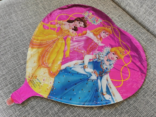 Globo Metalizado Princesas Corazón 45cm Apto Helio