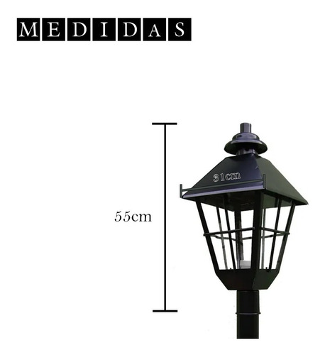 Imagen 3 de 10 de Lampara Farol Exterior Pie Poste 831 Mas Led 10 Watt