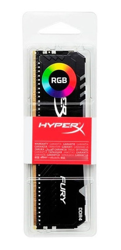 Imagen 6 de 8 de Memoria Ram Gamer Rgb 8gb Ddr4 3200 Hyperx Fury Black Pc