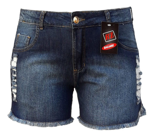 Short Jeans Feminino Rasgado Plus Size Tamanhos 46 Ao 60