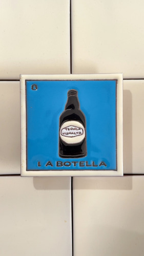 Lotería Azulejo Artesanal Tipo Talavera Relieve 10pz #alrn01 La Botella