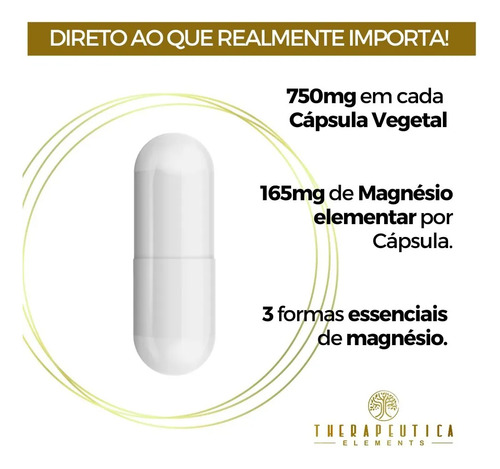 Kit 2 Unidades 3 Magnésios 750mg Premium (vegan) Therapeutic Sem Sabor