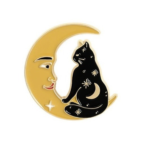 Pin Broche Gatito / Gato En La Luna