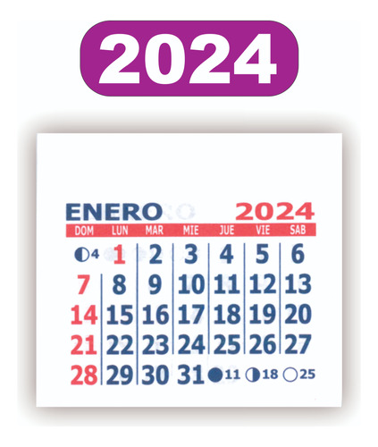 1000 Almanaque Calendario Mignon 5cm. X 5 Cm. Envío Gratis