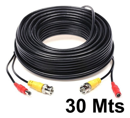 Cable Para Camaras Seguridad Cctv Video Y Poder Bnc 30 Mts