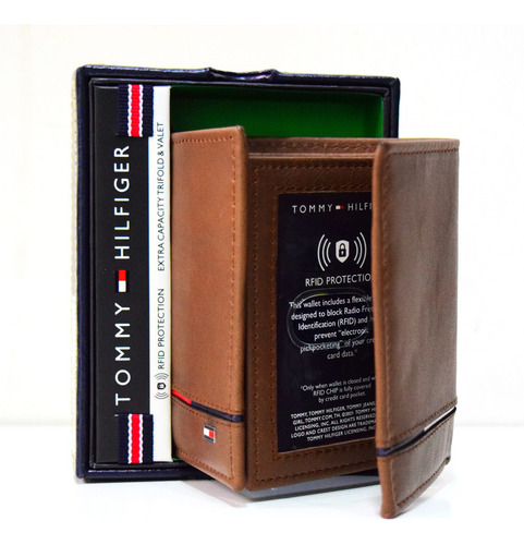 Cartera De Piel Triple Rfid Leif De Tommy Hilfiger