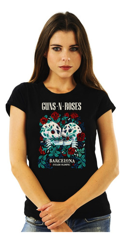 Polera Mujer Guns N Roses Barcelona 2 Rock Impresión Directa