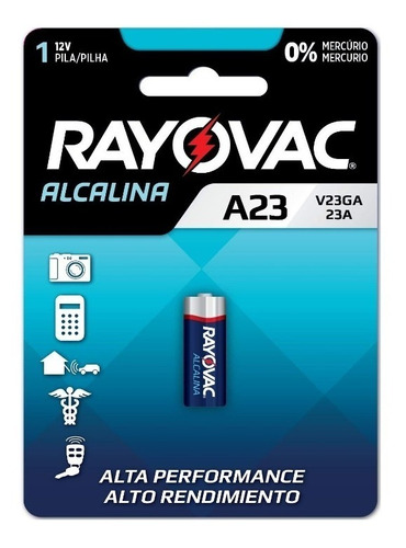 Bateria Pilha Portao Elétrico Rayovac 12v A23 Dura 10x Mais