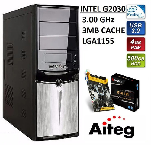 Imagen 1 de 4 de Computadora Cpu Intel Dual Core 4gb Ddr3 500gb Dd W7