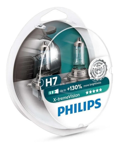 Lampara H7 Philips Xtreme Vision 130% Mas Luz 2 Lamparas 55w