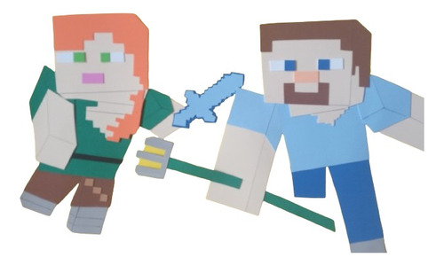 Minecraft Personajes Goma Eva Cartel Minecraft 