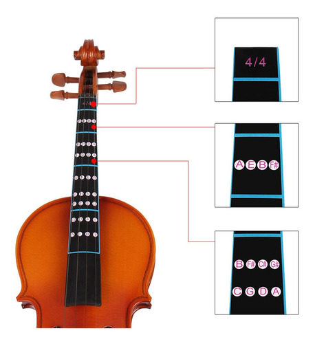 Diapasón De Dedo De Violín 4/4 Extraíble