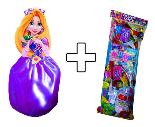 Piñata + Relleno Dulces Decoración Fiesta Rapunzel Princesa