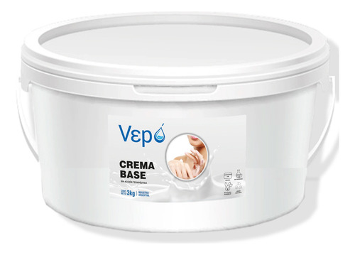  Crema hidrosolubre para cuerpo VePo Crema base en balde 3kg