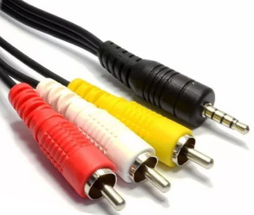 Cable Con Plug 3.5 Mm A 3 Rca Plug 1.8 Metros Exc. Calidad