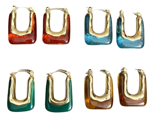 4 Pares De Aretes De Acrilico