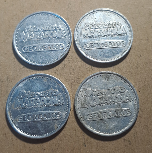 Fichas Dieguito Maradona Georgalos X 4 . Cabezazo, Bicicleta (Usado)