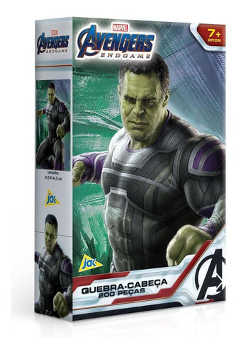 Quebra-cabeça Os Vingadores Hulk Endgame 200 Peças - Toyster