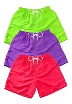 Comprar Kit 3 Bermudas Short Praia Neon Moda Verão Short Masculino