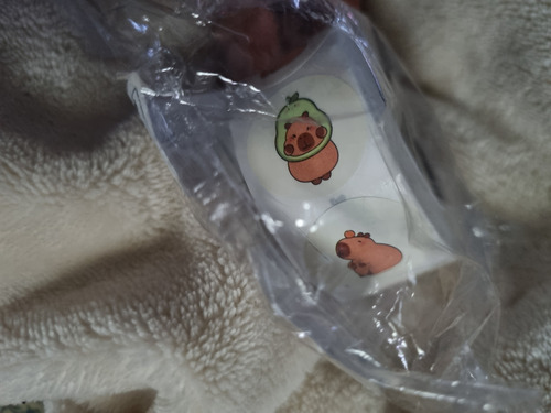 Stickers Capibara Tierno Rollo Con 500 Piezas