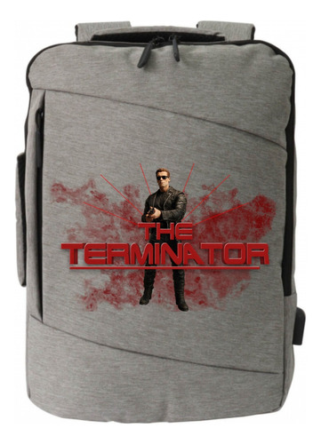 Morral Espalda Terminator Maleta Portafolio Gris