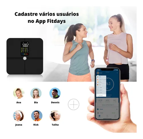 Aplicación de báscula digital de impedancia corporal Fitdays Wf02