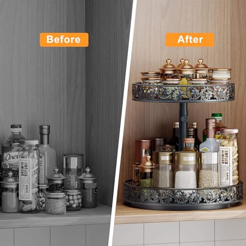 Organizador Giratorio De Dos Niveles Lazy Susan Ajustable En