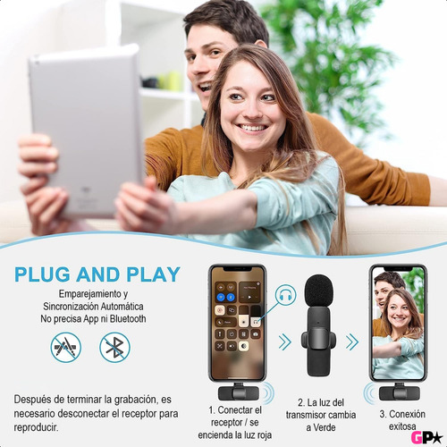 Par Microfonos Inalambrico Corbatero Usb Bluetooth P/ iPhone